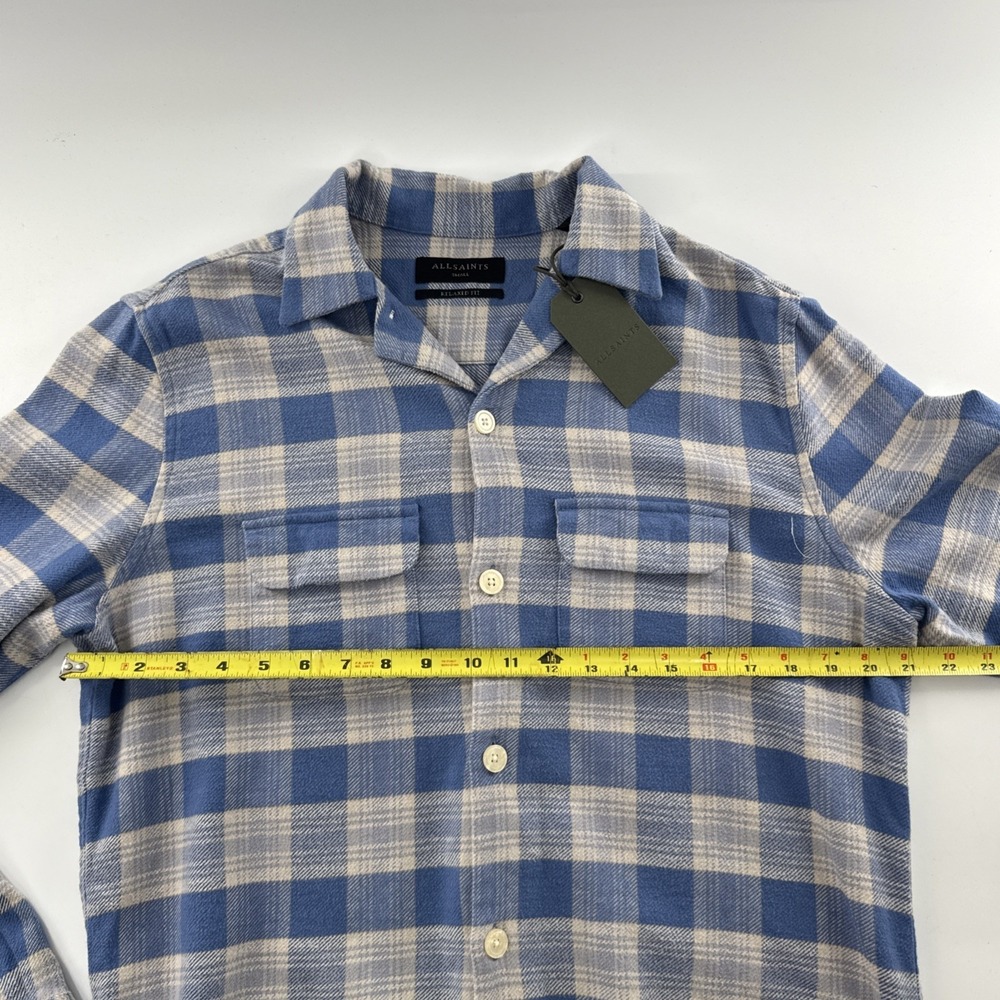 NWT AllSaints Men's Button Up Shirt Love My Way S Designer Brand Plaid 2023 - Picture 8 of 9